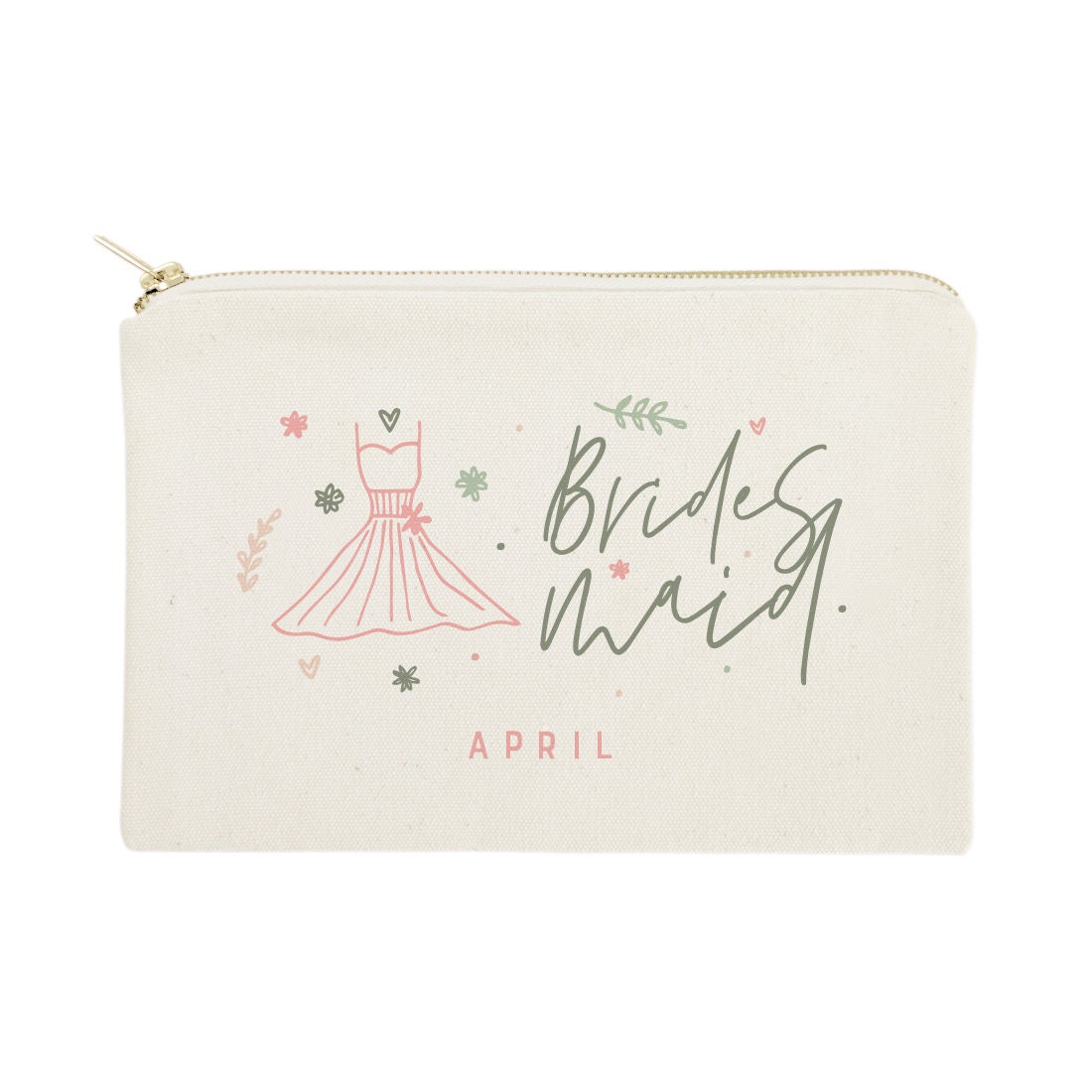 Personalized Cotton Canvas Cosmetic Bag