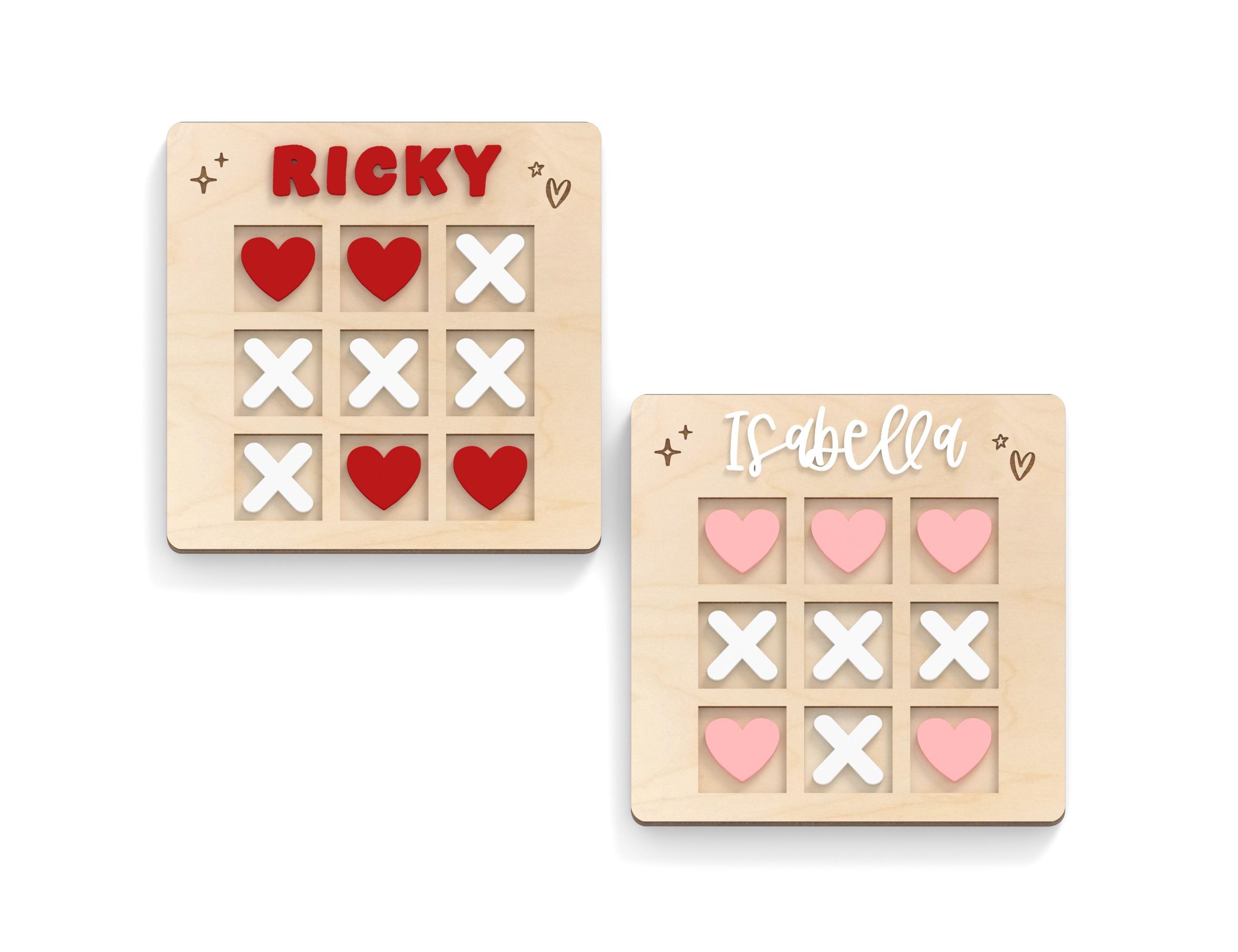Personalized Name Valentine Tic Tac Toe Game, Valentine's Day Gift for ...
