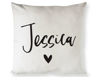 Personalized Name Cotton Canvas Pillow Cover, Pillowcase, Cushion Cover and Decorative Home Throw Pillow Cover, Home Decor, Bedroom Decor