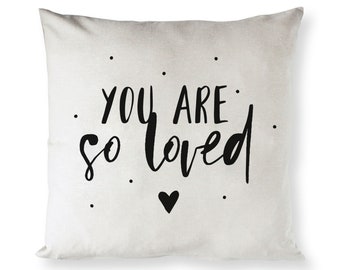 Funda de almohada de lona de algodón You Are So Loved para bebé, funda de almohada, funda de cojín y funda de almohada decorativa para el hogar, decoración para niños, regalo