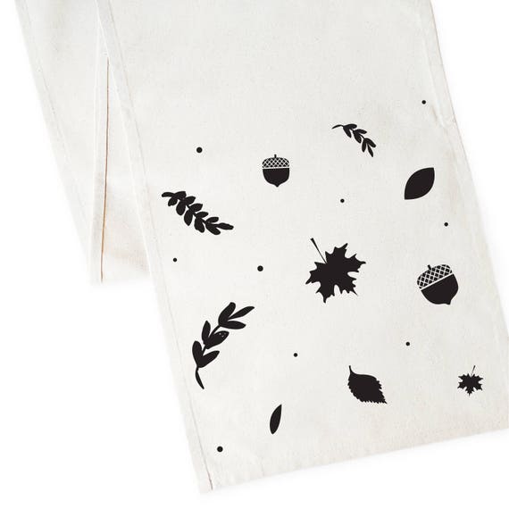 Fall Leaves Graphic Thanksgiving Table Runner and Holiday Party Decoration, Party Decor, Table Setting, Tablescape, Table Cover, Decor