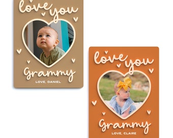 Personalized Love You Grammy Fridge Photo Magnet Frame, Mother's Day, Custom, Gift for Grandma, Keepsake, Photo Frame, Nana, Grandma, Grammy