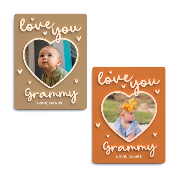 Personalized Love You Grammy Fridge Photo Magnet Frame, Mother's Day, Custom, Gift for Grandma, Keepsake, Photo Frame, Nana, Grandma, Grammy