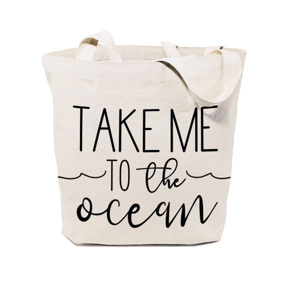 Take Me to the Ocean Cotton Canvas Beach Shopping and Travel | Etsy