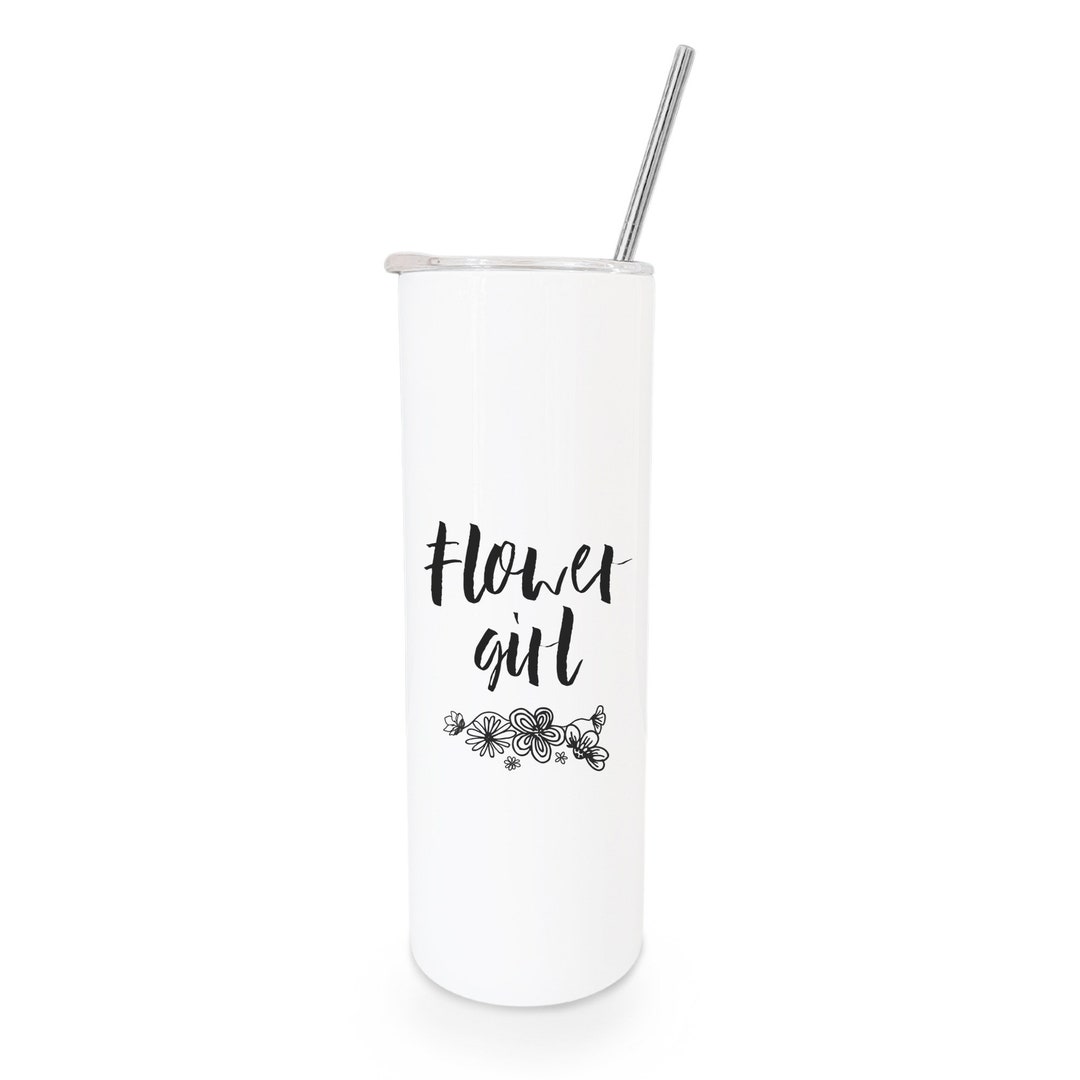 Flower Girl Insulated Skinny Stainless Steel Tumbler With Metal Straw