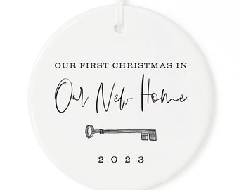 Our First Christmas in Our New Home Porcelain Ceramic Christmas Ornament, Decorative, Keepsake, Holiday Decor, Couples Gift, Housewarming