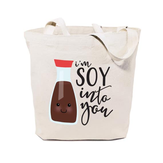 I'm Soy into You Cotton Canvas Reusable Grocery Bag and | Etsy