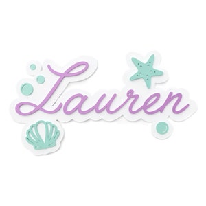 Personalized Name Mermaid Acrylic Name Sign, Under the Sea, ONEder, Mermaid Party Decor, Girl&#39;s 1st Birthday, Ocean Party, Nursery Name Sign