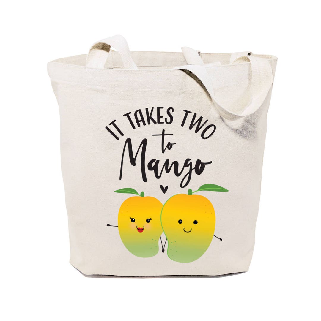 It Takes Two to Mango Cotton Canvas Reusable Grocery Bag and - Etsy