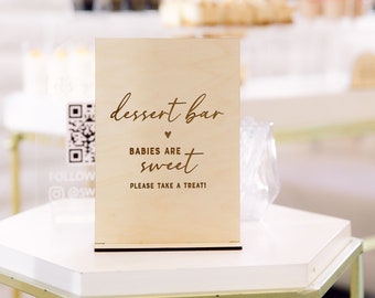 Babies Are Sweet, Please Take a Treat Wooden Dessert Bar Sign, Baby Shower Sign, Neutral Baby Shower, Boho, Minimalist, Party Favor Sign