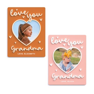 Personalized Love You Grandma Fridge Photo Magnet Frame, Mother's Day, Gift for Nana, Keepsake, Photo Frame, Grammie, Grandma to Be, Grammy