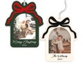 Acrylic Bow Photo Frame Christmas Ornament, Personalized Photo Ornament, Custom Christmas Picture Keepsake