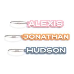 Personalized Modern Name Acrylic Keychain, Bag Tag, Back to School, Backpack Tag, Lunch Box Tag, Diaper Bag, School Tag, Kids Name Keychain