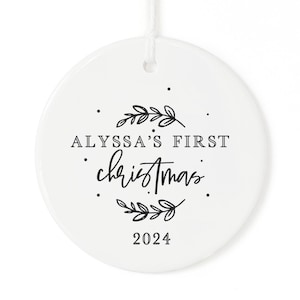 Personalized Baby&#39;s First Christmas and Year Porcelain Ceramic Christmas Ornament, Baby&#39;s Christmas Gift, For Baby Girl, For Baby Boy