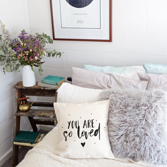 You Are so Loved Cotton Canvas Baby Pillow Cover Pillowcase