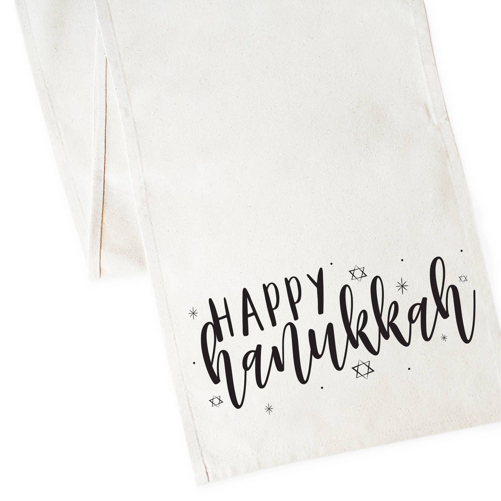Happy Hanukkah Cotton Canvas Christmas Table Runner and Holiday…