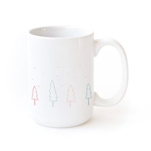 Mini Christmas Trees Coffee Mug, Seasonal, Gift for Her, Gift for Him, Christmas Gift, Personalized, Decor, Custom, Holiday Mug, Festive image 1