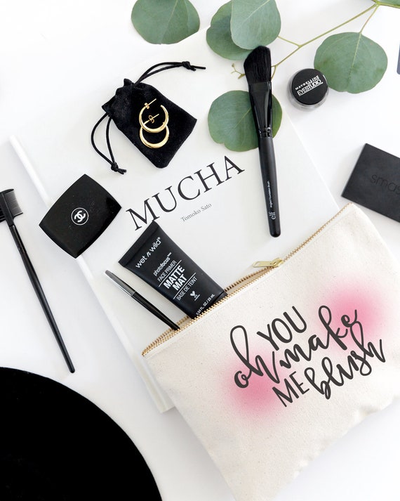 Buy Oh You Make Me Blush Cotton Canvas Cosmetic Bag, Toiletry Bag and  Travel Makeup Pouch Bridesmaid Gift, Favor, Gifts for Her, Valentine's  Online in India - Etsy