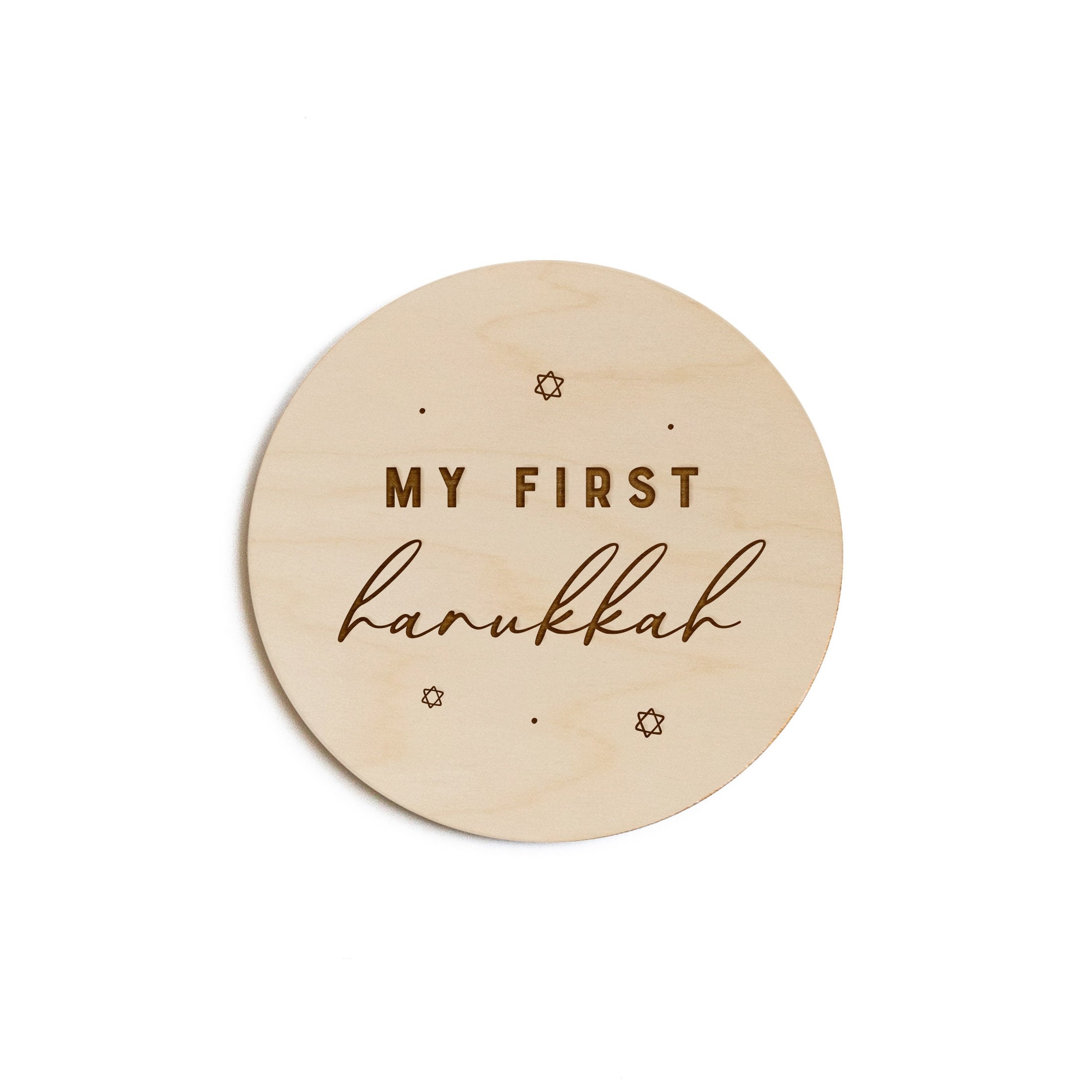 My First Hanukkah Baby Wooden Milestone Card, First Holiday, Wood…