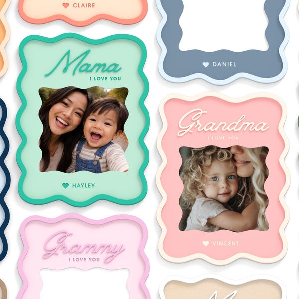 Personalized Acrylic Mother’s Day Love You Photo Frame Magnet, Gift for Mom, Grandma, Grammy