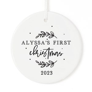 Personalized Baby's First Christmas and Year Porcelain Ceramic Christmas Ornament, Baby's Christmas Gift, For Baby Girl, For Baby Boy