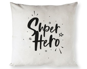 Super Hero Cotton Canvas Baby Pillow Cover, Pillowcase, Cushion Cover and Decorative Home Throw Pillow Cover, Kid's Decorative, Cute Decor