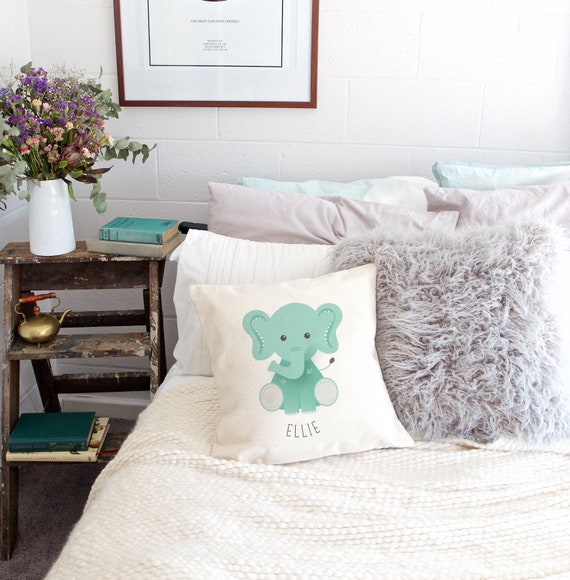 Buy Personalized Elephant Cotton Canvas Baby Pillow Cover Pillowcase Cushion Cover and Decorative Home Throw Pillow Cover Kid s Room Decor Online in India Etsy