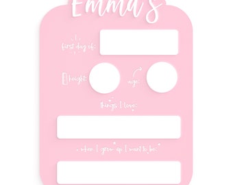 Personalized Name First Day of School Sign, Custom, 1st Day of School, Back to School, Kids Photo Prop, School Board, Dry Erase, Reusable