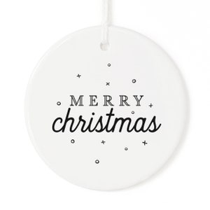 Merry Christmas Porcelain Ceramic Christmas Ornament, Holiday Decor, Keepsake, Decoration, Personalized, Christmas Gift, For Her, For Him