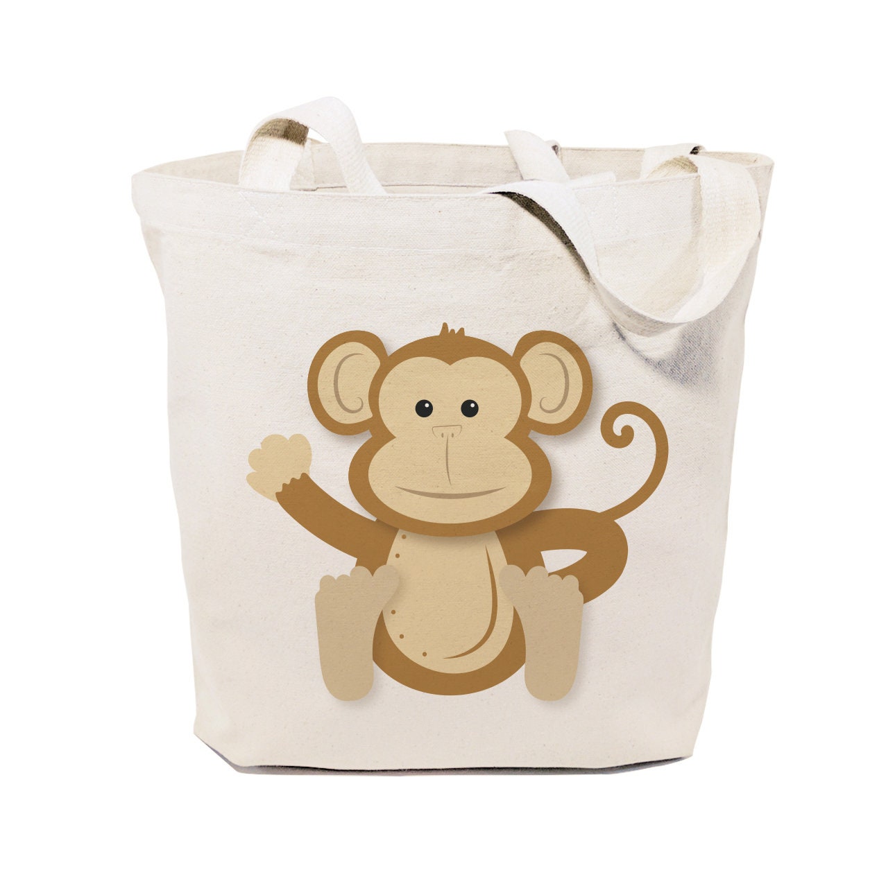 Monkey Cotton Canvas Gym Yoga Shopping Travel Reusable Shoulder Tote and Handbag Kid s Gift Animal Bag Cute Bag