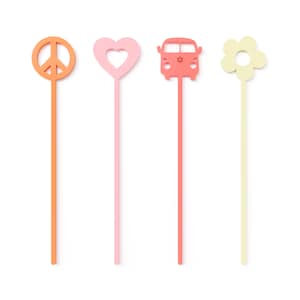 Retro Groovy Acrylic Drink Stirrers, Two Groovy, One Groovy Girl, Groovy Babe, 60s, 70s, Daisy Cocktail Stirrers, Swizzle Stick, Set of 12