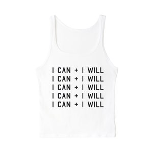 I Can + I Will Women&#39;s Graphic Tank, 100% Cotton, Cute Gift, Trendy, Casual Wear, Women&#39;s Tank, Christmas Gift, Mother&#39;s Day Gift, Cute
