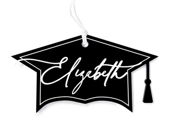Personalized Name Graduation Cap Acrylic Gift Tag, Grad Gift, Gift Basket Tag, Class of 2023, Graduation Party Decor, Favor Tag, Hat, Custom