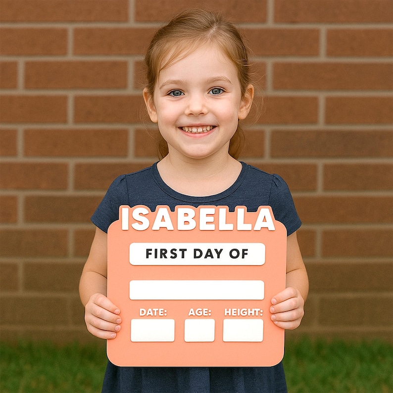 Personalized First Day of School Acrylic Sign, Last Day, Milestone Board, Back to School, Kids Photo Prop, Dry Erase, Interchangeable Sign image 7