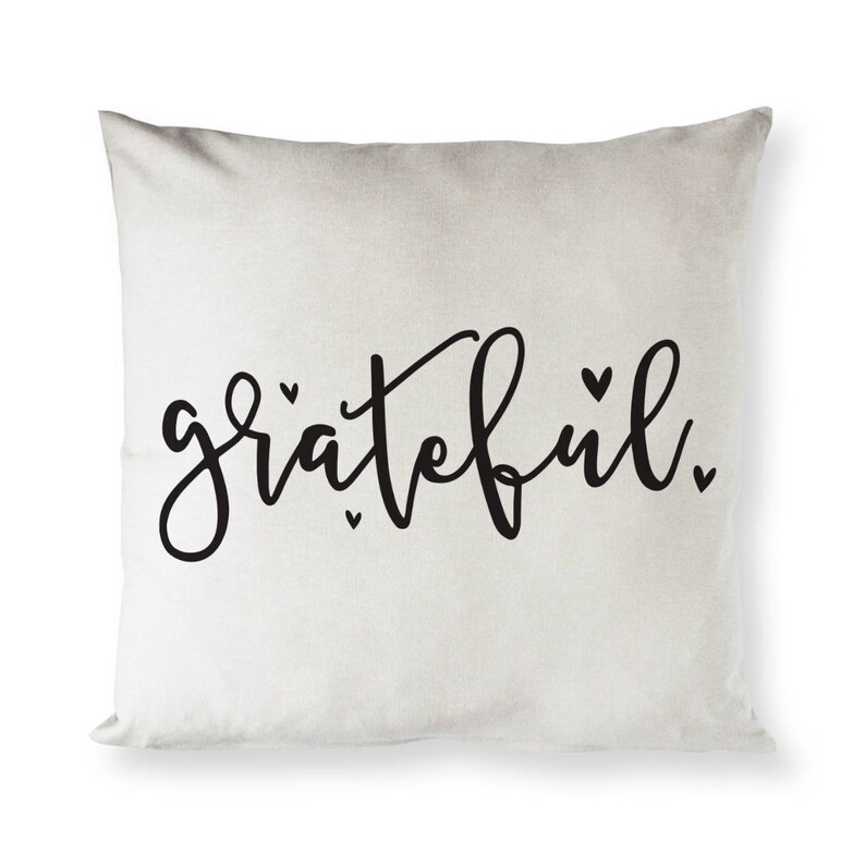 Grateful Cotton Canvas Pillow Cover Pillowcase Cushion and Etsy