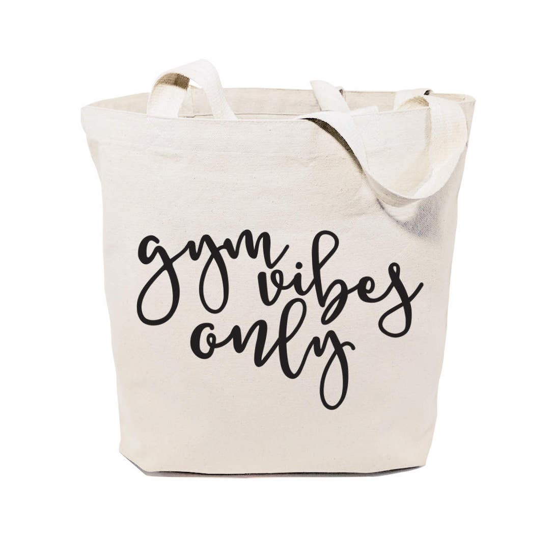 Gym Vibes Only Cotton Canvas Shopping and Travel Reusable - Etsy