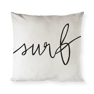 Surf Cotton Canvas Pillow Cover, Pillowcase, Cushion Cover and Decorative Throw Pillow Cover, Beach, Summer, Outdoor, Gift, Home Decor