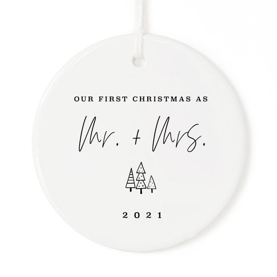 Our First Christmas as Mr. and Mrs. With Year Porcelain - Etsy