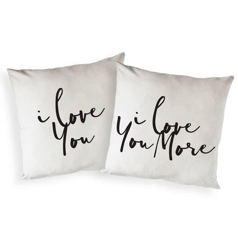 I Love You and I Love You More Cotton Canvas Pillowcase Etsy