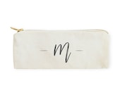 Personalized Handwritten Monogram Cotton Canvas Pencil Case and Travel Pouch for Back to School, Supplies, Gift for Her, Makeup Bag, Pouch