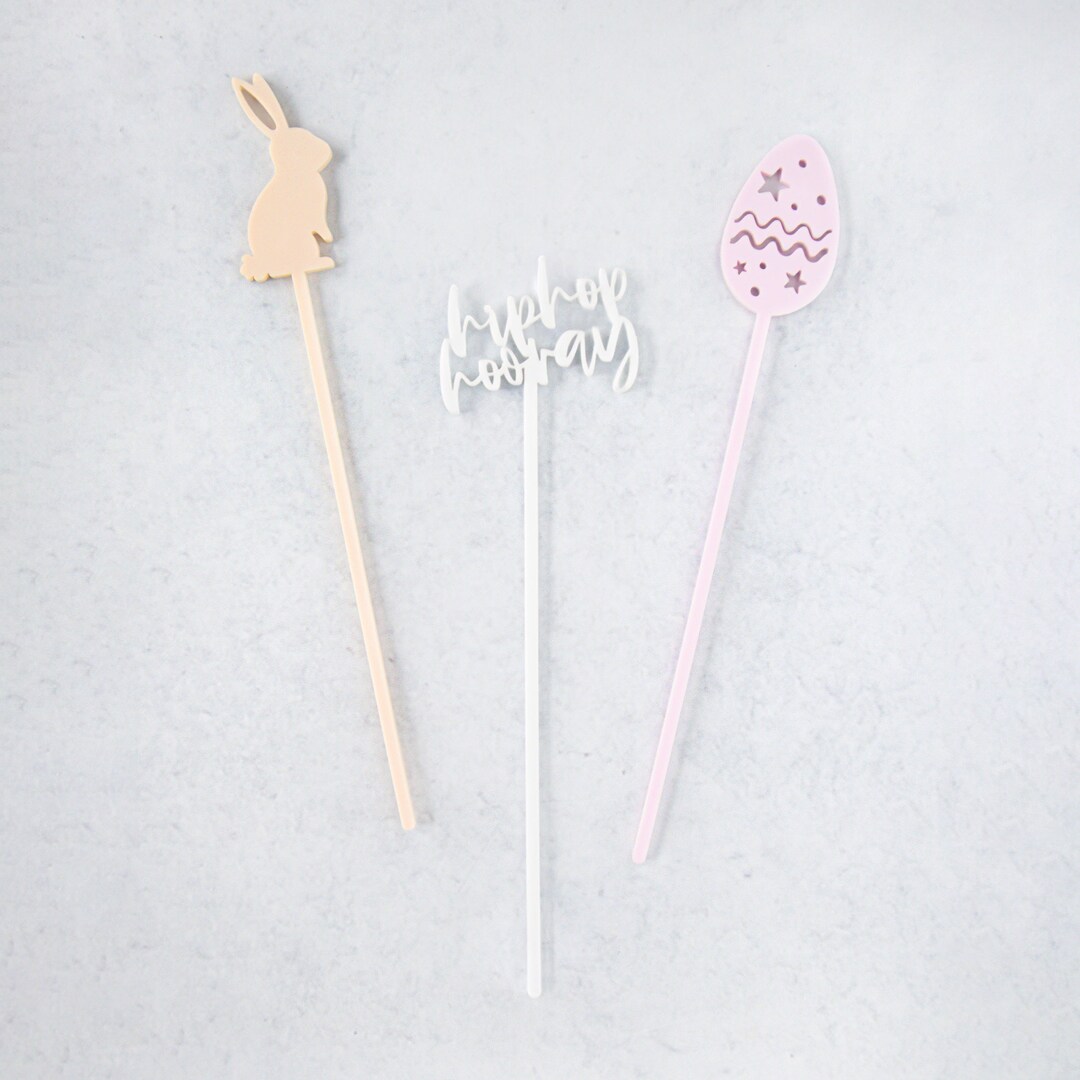Easter Party Drink Stirrers Easter Bunny Spring Cocktail Etsy