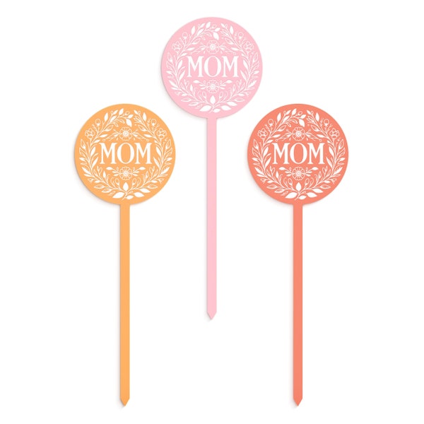 Mom Acrylic Flower Pick, Mother's Day Floral Bouquet, Plant Stick, Bouquet Pick, Gift for Mom, Best Mom Ever, Centerpiece, Food Pick, Custom