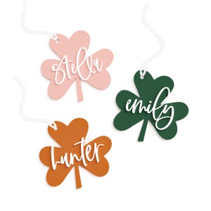 Personalized Name St. Patrick's Day Gift Basket Gift Tag, Acrylic Gift Tag St. Patty's Day Basket, Gift Wrap, Shamrock Gift Tag, Lucky Charm