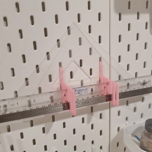 Sewing Template/Ruler Holder (IKEA SKADIS or 1/4&quot; Standard Pegboard)