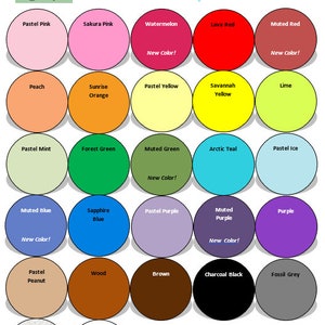 K&ouml;nnte beinhalten: Eine Tabelle mit 25 verschiedenen Farboptionen f&uuml;r Bastelarbeiten. Die Farben sind in einem Raster mit f&uuml;nf Reihen und f&uuml;nf Spalten angeordnet. Die Farben umfassen Pastellrosa, Sakura-Rosa, Wassermelone, Lava-Rot, Ged&auml;mpftes Rot, Pfirsich, Sonnenaufgang-Orange, Pastellgelb, Savannen-Gelb, Limette, Pastellmint, Waldgr&uuml;n, Ged&auml;mpftes Gr&uuml;n, Arktisches Teal, Pastell-Eis, Ged&auml;mpftes Blau, Saphirblau, Pastellviolett, Ged&auml;mpftes Violett, Violett, Pastell-Erdnuss, Holz, Braun, Anthrazit, Fossilgrau, Marmorwei&szlig; und Baumwollwei&szlig;.