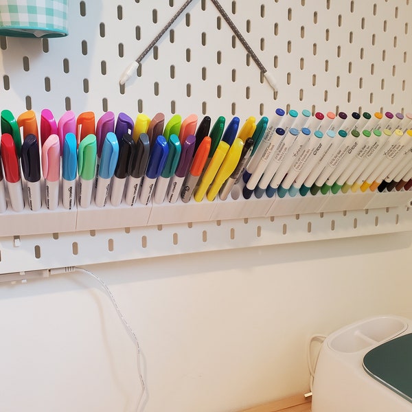 3D Printer Files for IKEA SKADIS Pegboard Pen/Marker Configurable Organizer (STL and 3MF) (Personal Use Only)