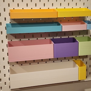 IKEA SKADIS Storage Bins | 1/4&quot; Pegboard (12 Sizes / 2 Tone / 28 Colors)