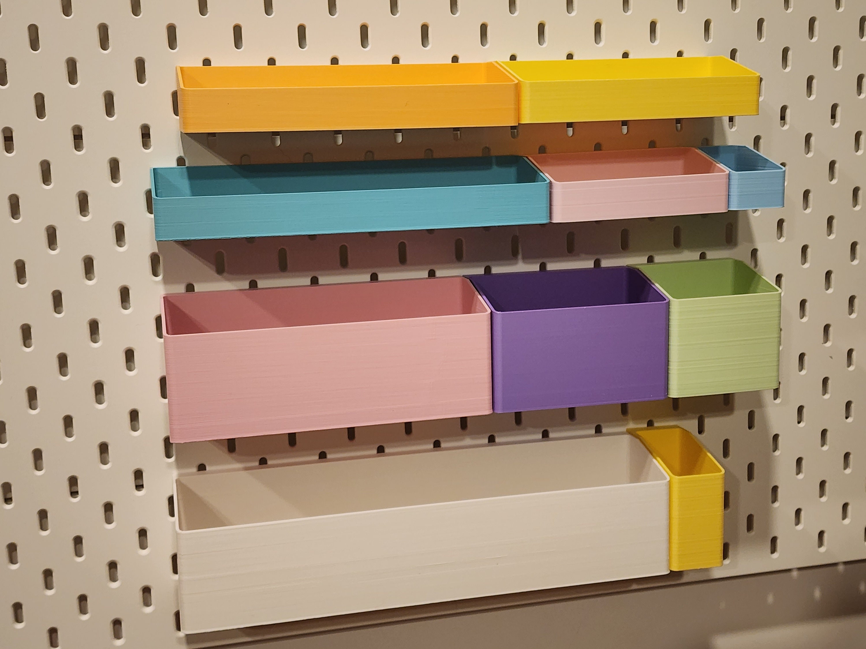 IKEA SKADIS Storage Bins | 1/4" Pegboard (12 Sizes / 2 Tone / 28 Colors)