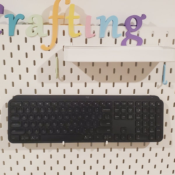 Keyboard Holder for IKEA Skadis, IKEA Uppspel & Pegboard Hooks  (Ikea Skadis/Uppspel or 1/4" Pegboard)