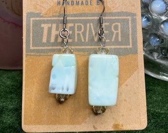 Raw Jade Stone Handmade earrings